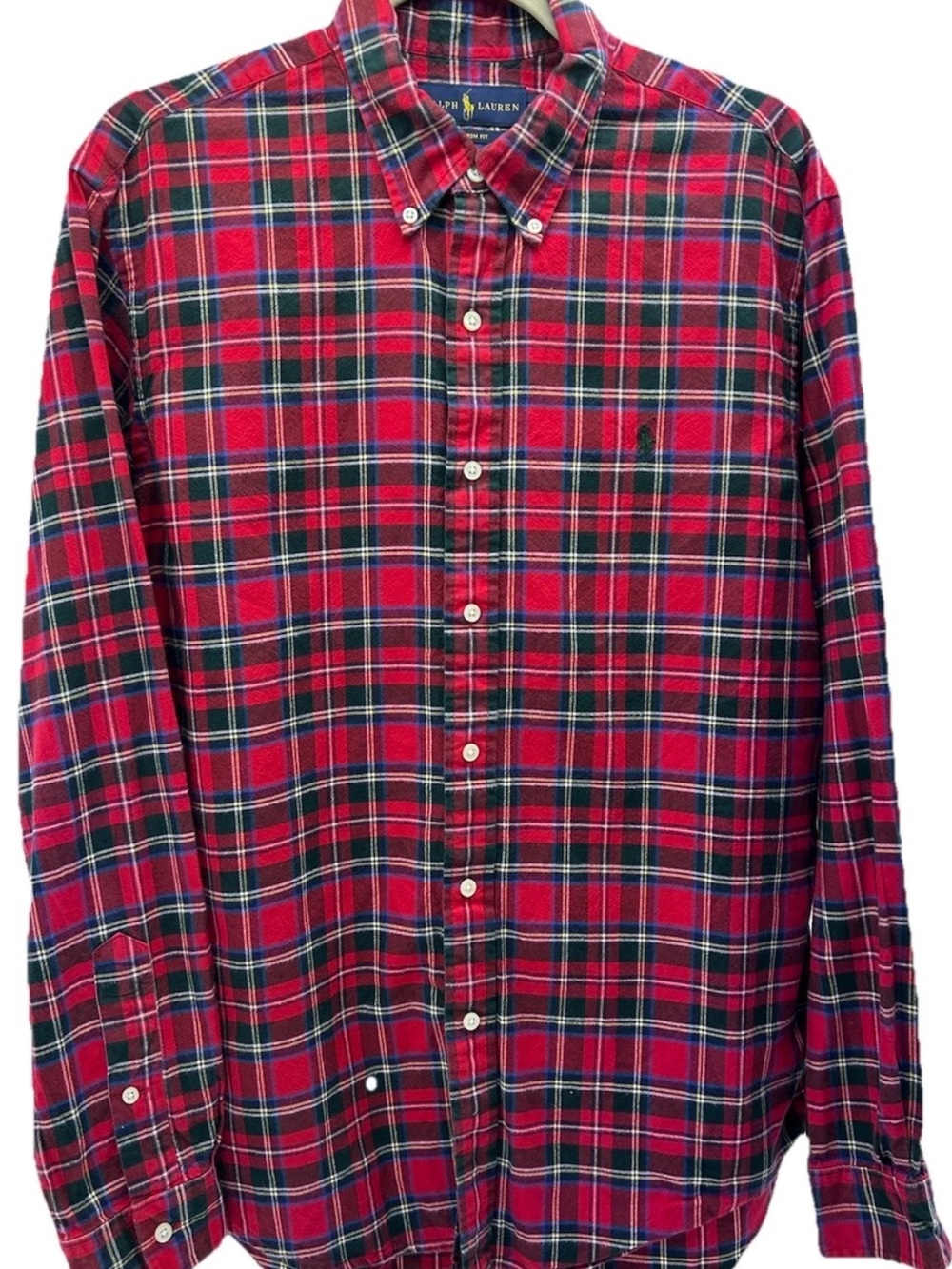 Ralph Lauren Red & Green Tartan Plaid Button-Down Shirt